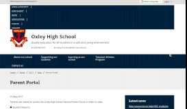 
							         Parent Portal - Oxley High School								  
							    