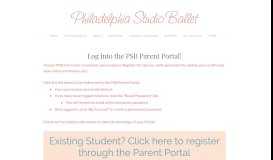 
							         Parent Portal - Philadelphia Studio Ballet								  
							    