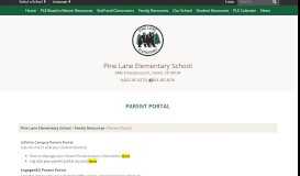 
							         Parent Portal - Pine Lane Elementary School								  
							    