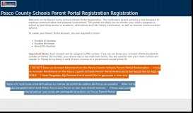 
							         Parent Portal Registration - Pasco County Schools								  
							    