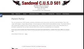 
							         Parent Portal - Sandoval CUSD 501								  
							    