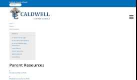 
							         Parent Resources - Caldwell County Schools - School Loop								  
							    