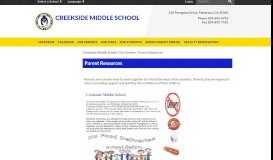 
							         Parent Resources - Creekside Middle School								  
							    