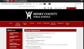 
							         Parent Resources - Henry County Public Schools								  
							    