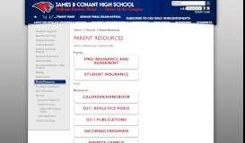 
							         Parent Resources | James B. Conant High School								  
							    