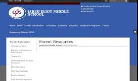 
							         Parent Resources - Jared Eliot Middle School - Clinton Public Schools								  
							    