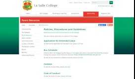 
							         Parent Resources - La Salle College								  
							    