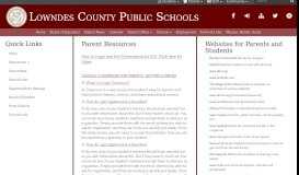
							         Parent Resources - Lowndes County Public Schools								  
							    