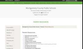 
							         Parent Resources - Montgomery County Public Schools								  
							    