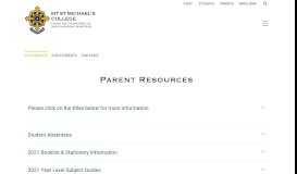 
							         Parent Resources | Mt St Michael's College								  
							    