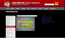 
							         Parent Resources - New Boston Local Schools								  
							    