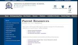 
							         Parent Resources - Rescue Elementary School								  
							    
