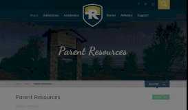 
							         Parent Resources - Riverside Christian School								  
							    