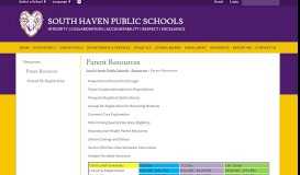 
							         Parent Resources - South Haven Public Schools								  
							    