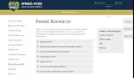 
							         Parent Resources - Spring-Ford Area School District								  
							    