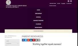 
							         Parent Resources - Victor Valley Union High School District								  
							    