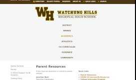 
							         Parent Resources - Watchung Hills Regional High School								  
							    