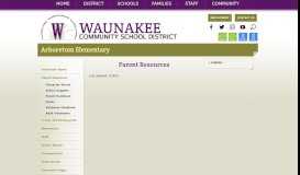 
							         Parent Resources - Waunakee Community School District								  
							    