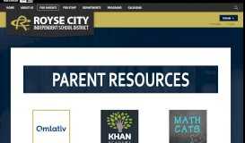 
							         Parent Resources / Welcome - Royse City ISD								  
							    