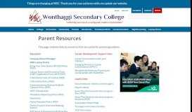 
							         Parent Resources | Wonthaggi Secondary College								  
							    