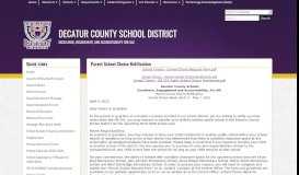 
							         Parent School Choice Notification - Decatur County School District								  
							    