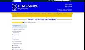 
							         Parent & Student Information - Blacksburg High School								  
							    