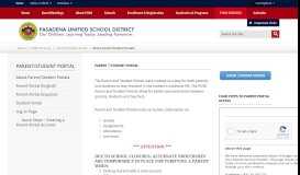 
							         Parent / Student Portal - Pasadena - Pasadena Unified School District								  
							    