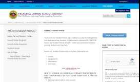 
							         Parent / Student Portal - Pasadena Unified School District								  
							    
