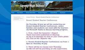 
							         Parent-Student-Teacher Conferences - Upwey High School								  
							    