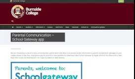 
							         Parental Communication – School Gateway app | Burnside College								  
							    
