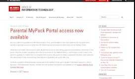 
							         Parental MyPack Portal access now available – Office of Information ...								  
							    