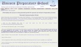 
							         Parental Portal and Calendar - Unicorn Preparatory School								  
							    