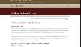 
							         Parental/Authorized User Access : Student Business Services : Texas ...								  
							    