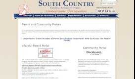 
							         Parent/Community Portals - South Country School District								  
							    