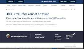 
							         ParentPay - The Matthew Arnold School								  
							    
