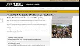 
							         Parents and Families of Admitted Students - Purdue Admissions								  
							    