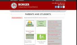 
							         Parents and Students - Borger Independent School District								  
							    