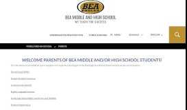 
							         Parents - Bald Eagle Area School District								  
							    