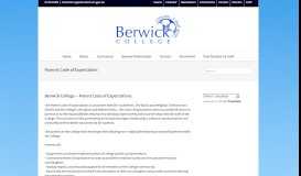 
							         Parents Code of Expectation - Berwick College								  
							    