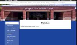 
							         Parents - College Station Middle School								  
							    