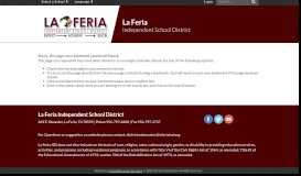 
							         Parent's Corner - La Feria Independent School District								  
							    