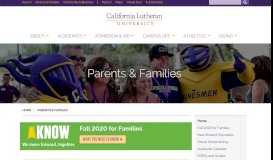 
							         Parents & Families | Cal Lutheran Parents & Families								  
							    