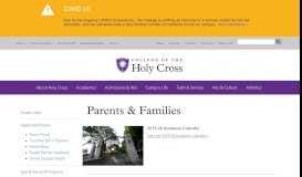 
							         Parents & Families | College of the Holy Cross								  
							    