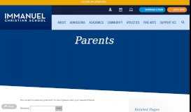 
							         Parents | Immanuel Christian School								  
							    