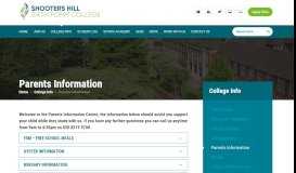 
							         Parents Information - Shooters Hill Sixth Form College								  
							    