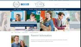
							         Parents' Information - York College								  
							    