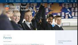 
							         Parents - Lancaster Royal Grammar School								  
							    