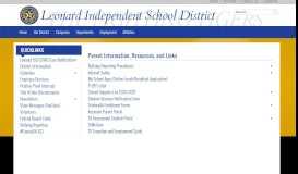 
							         Parents - Leonard Independent School District								  
							    