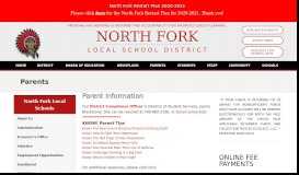 
							         Parents - North Fork Local Schools								  
							    