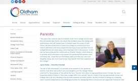 
							         Parents - Oldham Sixth Form College								  
							    